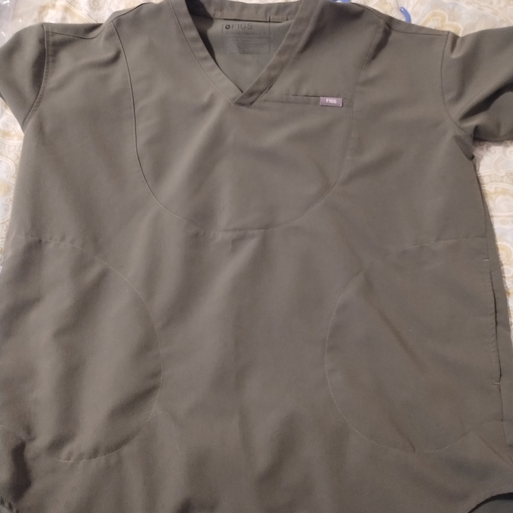 Figs Olive Green Scrub Top